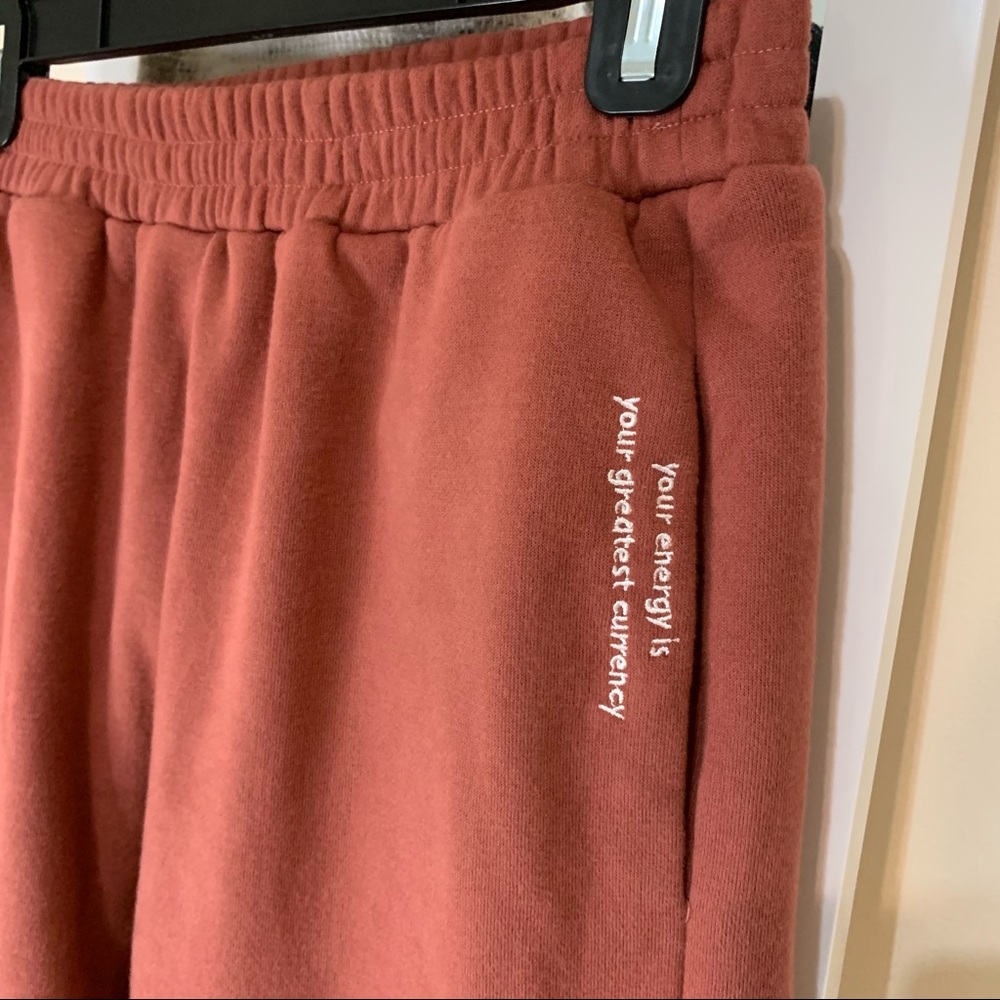 SHEIN Slant Pocket Thermal Joggers Embroidered